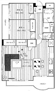 間取り：大切なペットと一緒に暮らせるマンション◎内装リノベーション済みでキレイな室内◎約21帖のLDKは広々としており、自然とご家族の集まる空間◎2面バルコニーで開放的◎充実の設備仕様◎