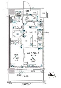 間取り：2023年3月築の築浅物件◎玄関がスッキリ片付くシューズインクローク◎収納力豊富なウォークインクローゼット◎お洗濯も快適な広々バルコニー◎徒歩圏内に生活施設が充実している便利な住環境◎