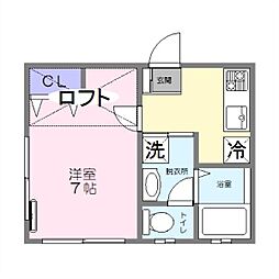 カーサ・ラティーフ 1Kの間取図画像