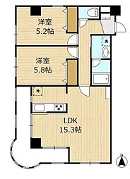 カーサアマウル 2LDKの間取図画像