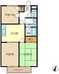 メゾン・ドゥ・トレゾワ 3DKの間取図画像