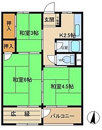 ハイツせんげん台A棟 3Kの間取図画像
