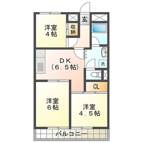 第一野呂マンション 403｜三重県津市白塚町(賃貸マンション3DK・3階・50.00㎡)の写真 その2