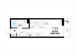 SoloStudio北越谷 ワンルームの間取図画像