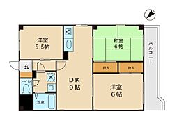 シャトレー越谷 3DKの間取図画像