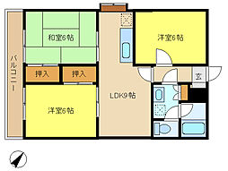 ドムールセゾン越谷 3DKの間取図画像