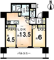 プレミスト梅田NORTH 2LDKの間取図画像