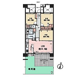 ヒルズシンフォニア北浦和 3LDKの間取図画像