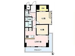 ライオンズマンションワイドリバー井土ヶ谷 2LDKの間取図画像