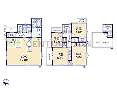 間取り：オプションでガス乾燥機乾太くん設置可！