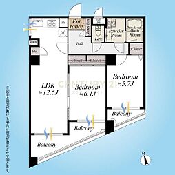 サンフラワー等々力 2LDKの間取り