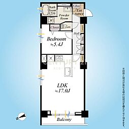 秀和高輪レジデンス 1LDKの間取図画像