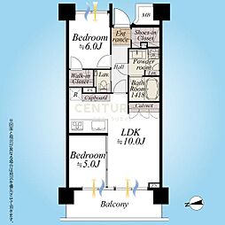 パークホームズ南麻布ザ・レジデンス 2LDKの間取り