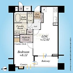 パーク・コート恵比寿ヒルトップレジデンス 1LDKの間取図画像