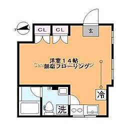 アミティエ・3 ワンルームの間取図画像