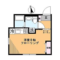 ヒルサイドウエスト ワンルームの間取図画像