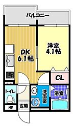 SAKURAPREMIUMSUITE南野田 ワンルームの間取図画像