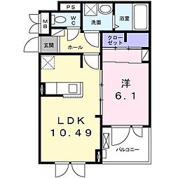グランドール 1LDKの間取図画像