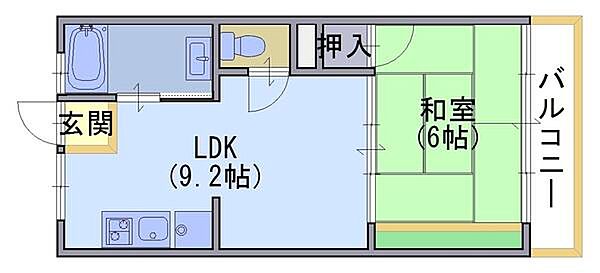 小池マンション北棟 3B｜京都府長岡京市長岡２丁目(賃貸マンション1LDK・3階・33.00㎡)の写真 その2