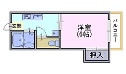 タウニィザ・クスクス 1Kの間取図画像