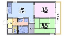コンポステラ 2DKの間取図画像