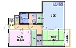 グリーンヒル冨田 2LDKの間取図画像