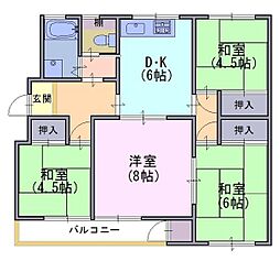 メゾン神足4号棟 4DKの間取図画像