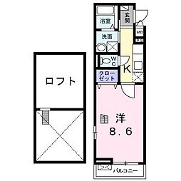 ステーションサイド 1Kの間取図画像