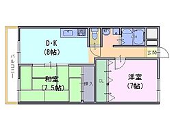 アプタウンハウス 2LDKの間取図画像
