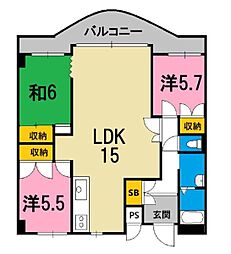 アメニティ草津 3LDKの間取図画像