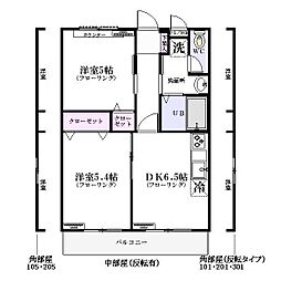 ライトコート 2DKの間取図画像