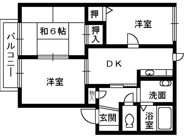 グランメール浜寺　B棟 ｜大阪府堺市西区浜寺船尾町東４丁(賃貸アパート3DK・1階・50.78㎡)の写真 その2