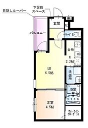 フジパレス西取石　1番館 3階1LDKの間取り