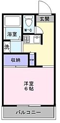 レオパレスGROWING 1Kの間取図画像