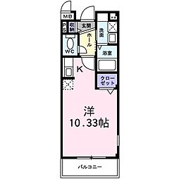HappyLife ワンルームの間取図画像