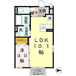 ヒルズ羽衣 1LDKの間取図画像