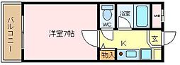TS.サンライズ 1Kの間取図画像