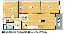浜寺パークハイツ 3LDKの間取図画像