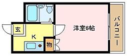 ラ・フォーレ助松 1Kの間取図画像