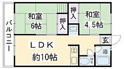 シティハイムコスモスA 3DKの間取図画像