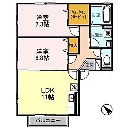 オーキッドガーデン曽根 2LDKの間取図画像