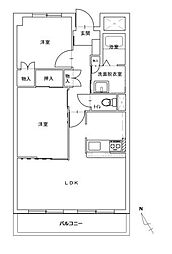 モナークシャトー 2LDKの間取図画像