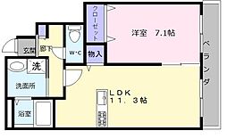 アムールアミュレット 1LDKの間取図画像