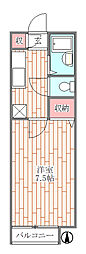 ハッピーバレー 1Kの間取図画像