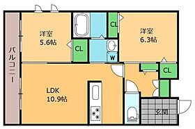 大阪府高石市東羽衣５丁目9-30（賃貸マンション2LDK・3階・54.76㎡） その2