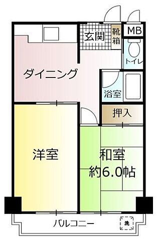 間取り 松戸市グリーンハイツ　リノベ 4階/-