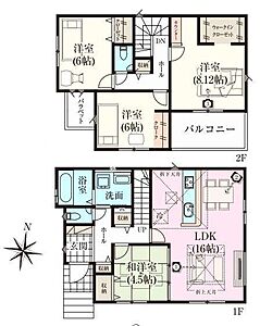 間取り:WIC付きの4LDK! 間取り:WIC付きの4LDK!