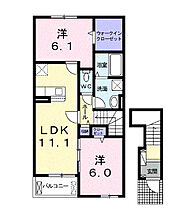 リリーB 204 ｜ 大分県中津市大字上如水355番地（賃貸アパート2LDK・2階・58.64㎡） その2