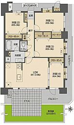 レーベンスクエア藤沢プレイジアム 4LDKの間取図画像