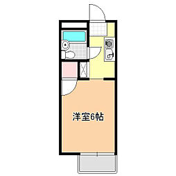 スリースター小仲台 1Kの間取図画像